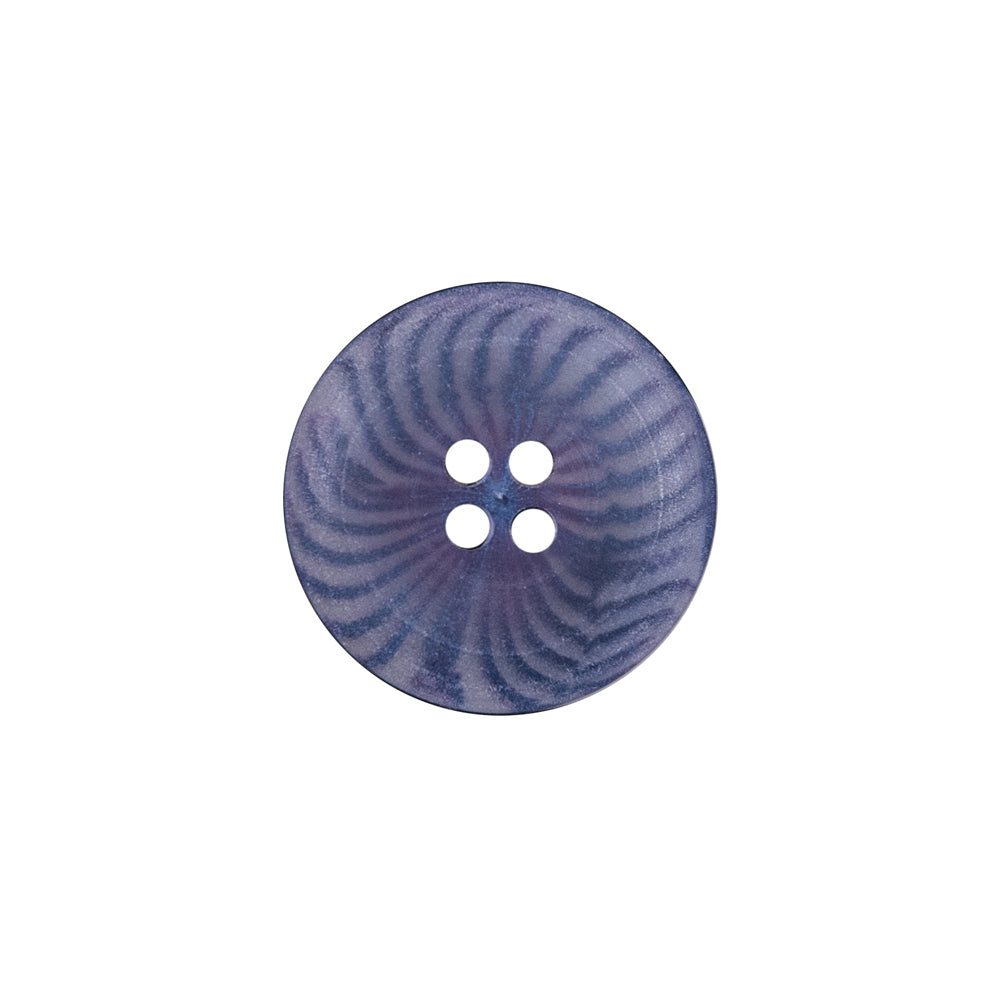 Blue Plastic 4-Hole Button - 28L/18mm Detail