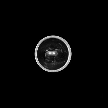 Silver Etched Dome-Shaped Metal Button - 24L/15mm Detail
