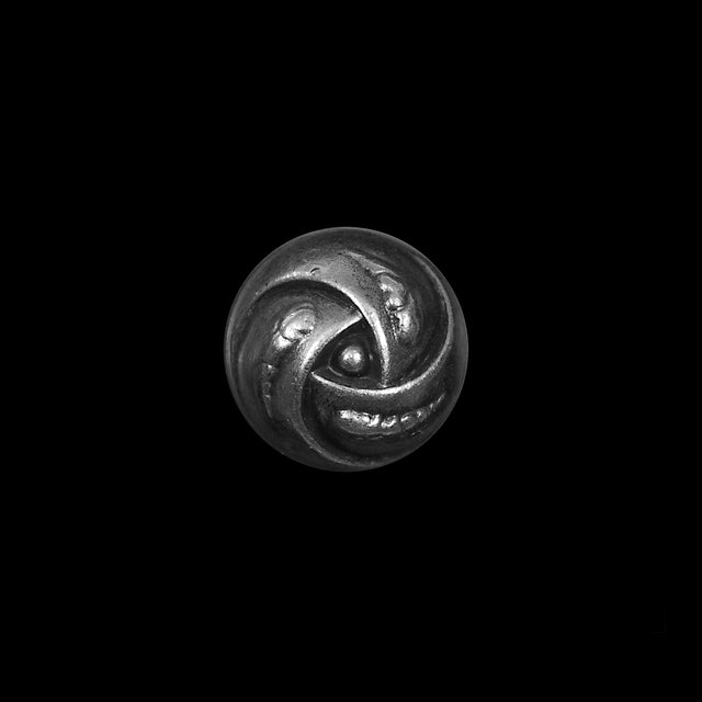 Silver Etched Dome-Shaped Metal Button - 24L/15mm