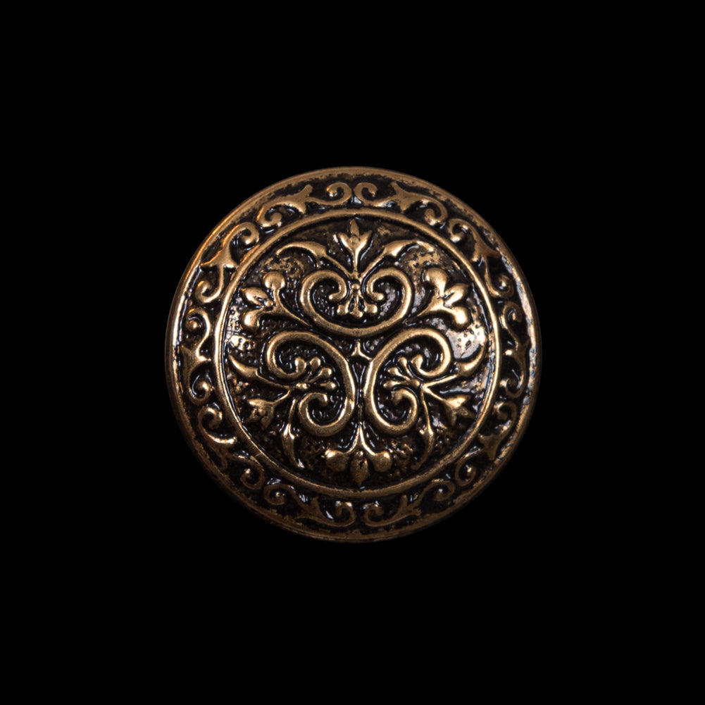 Gold Aluminum Etched Shank Back Button - 36L/23mm