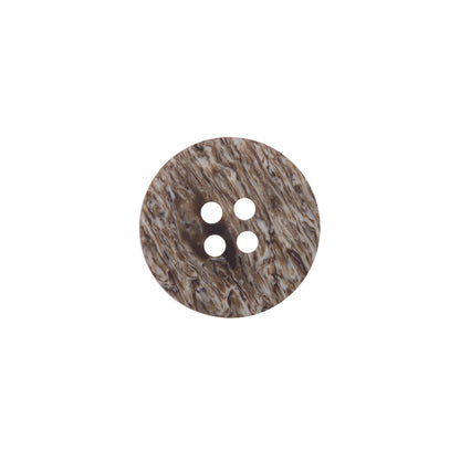Beige and Brown Plastic 4-Hole Button - 24L/15mm Detail