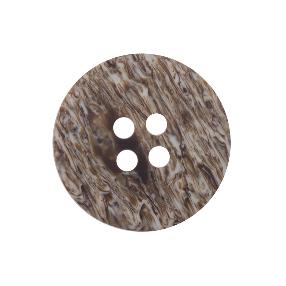 Beige and Brown Plastic 4-Hole Button - 40L/25.5mm Detail