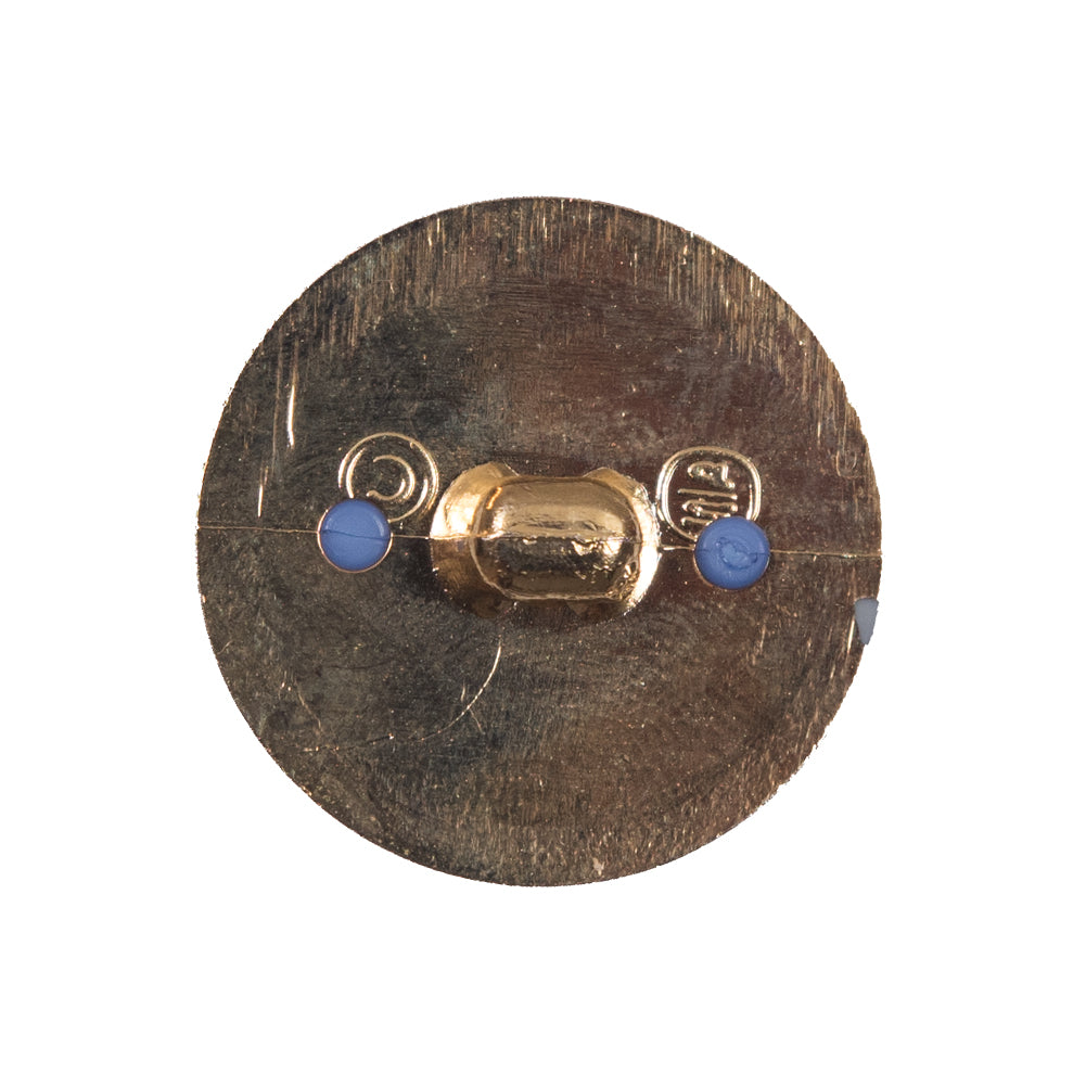 Blue and Gold Shank Back Button - 38L/24mm Detail