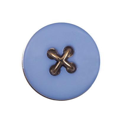 Blue and Gold Shank Back Button - 38L/24mm