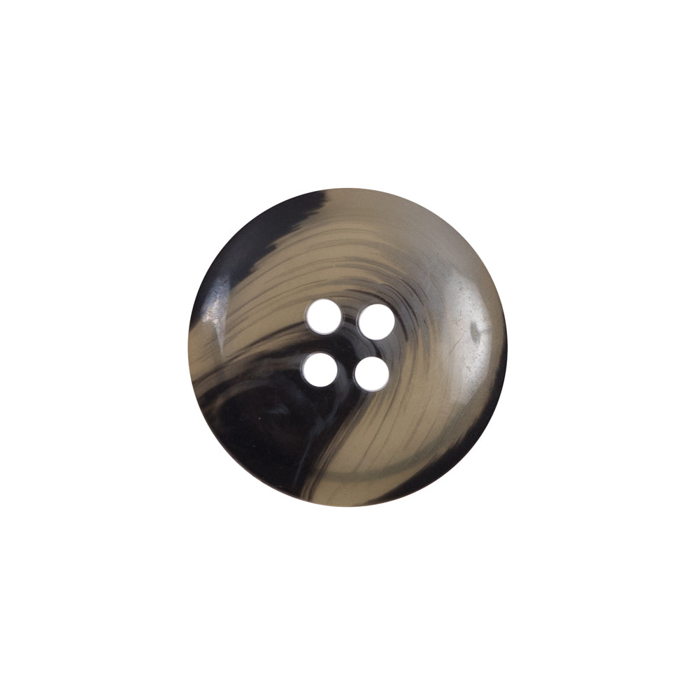 Beige and Black Plastic 4-Hole Button - 32L/20mm Detail