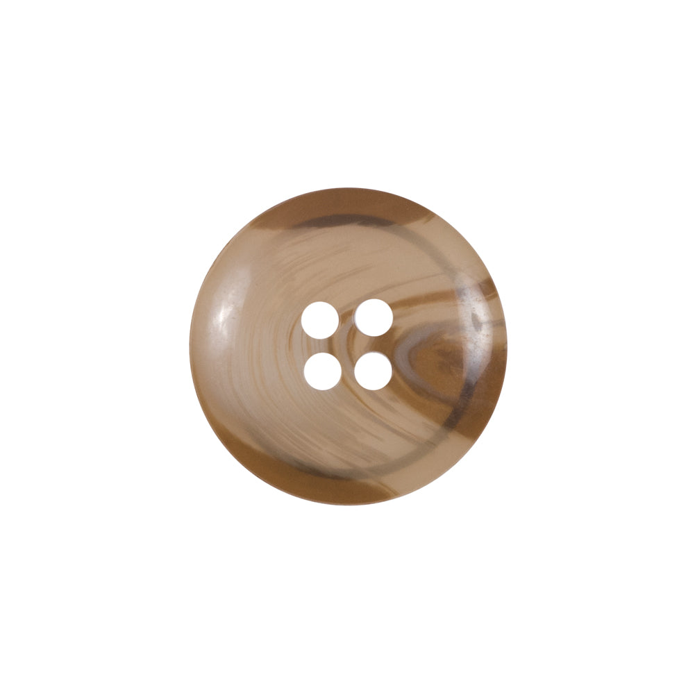 Beige and Brown Plastic 4-Hole Button - 32L/20mm Detail