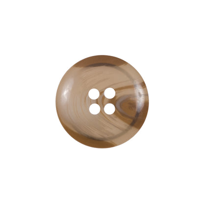 Beige and Brown Plastic 4-Hole Button - 32L/20mm Detail