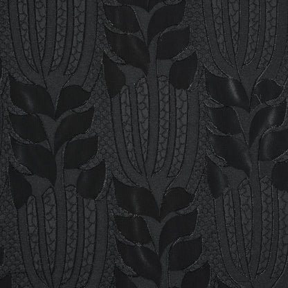 Luminous Black on Black Polyester Jacquard Detail