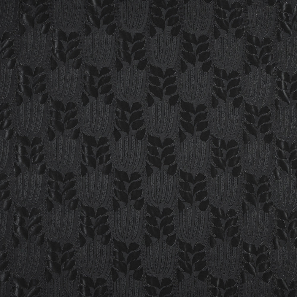 Luminous Black on Black Polyester Jacquard
