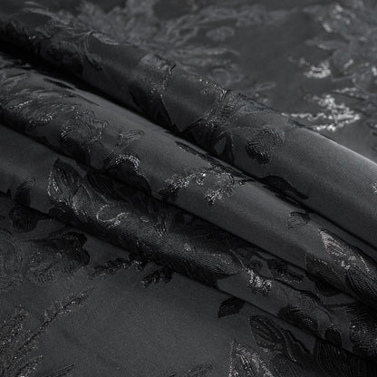 Black on Black Metallic Floral Brocade Detail