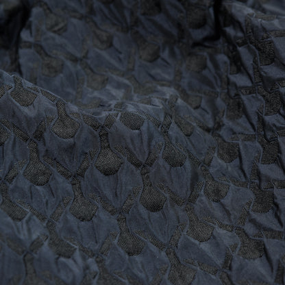 Black and Navy Quilted Brocade Detail