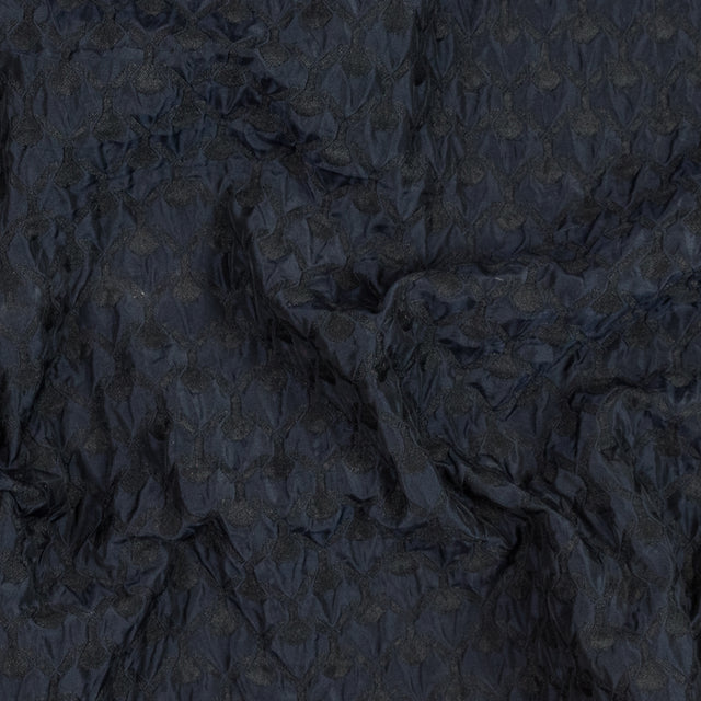 Black and Navy Quilted Brocade