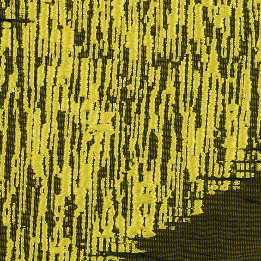 Chartreuse and Black Zig Zag Burnout Jacquard Detail