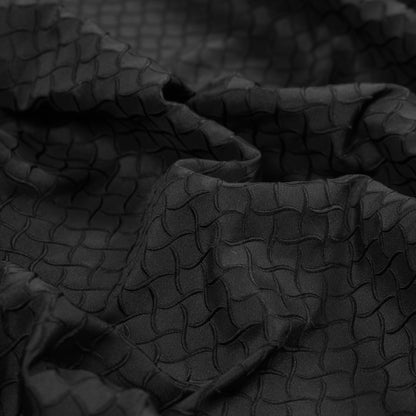 Black on Black Geometric Jacquard Detail