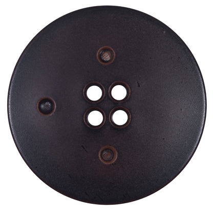 Italian Brown Faux Leather Button - 64L/40.5mm Detail