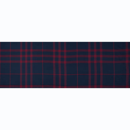 Navy and Red Plaid Double-Sided Cotton Flannel Folded