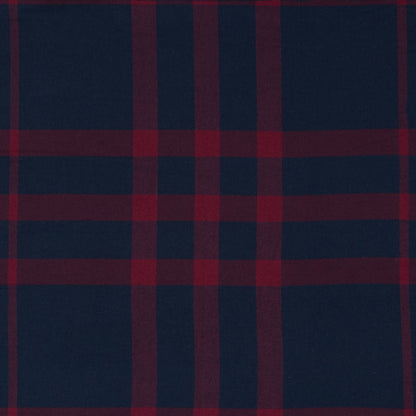 Navy and Red Plaid Double-Sided Cotton Flannel