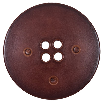 Italian Light Brown Faux Leather Button - 64L/40.5mm Detail