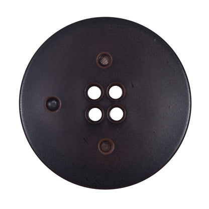 Italian Brown Faux Leather Button - 54L/34mm Detail