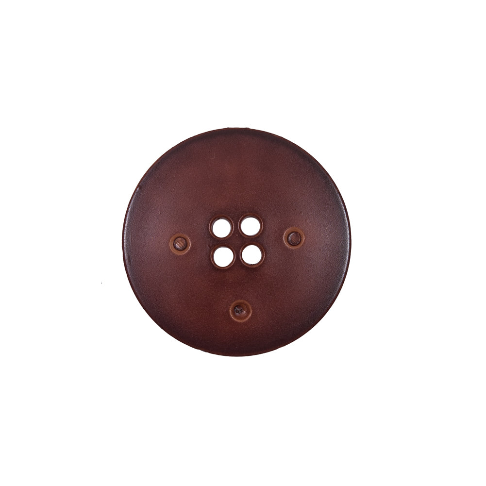 Italian Light Brown Faux Leather Button - 30L/19mm Detail