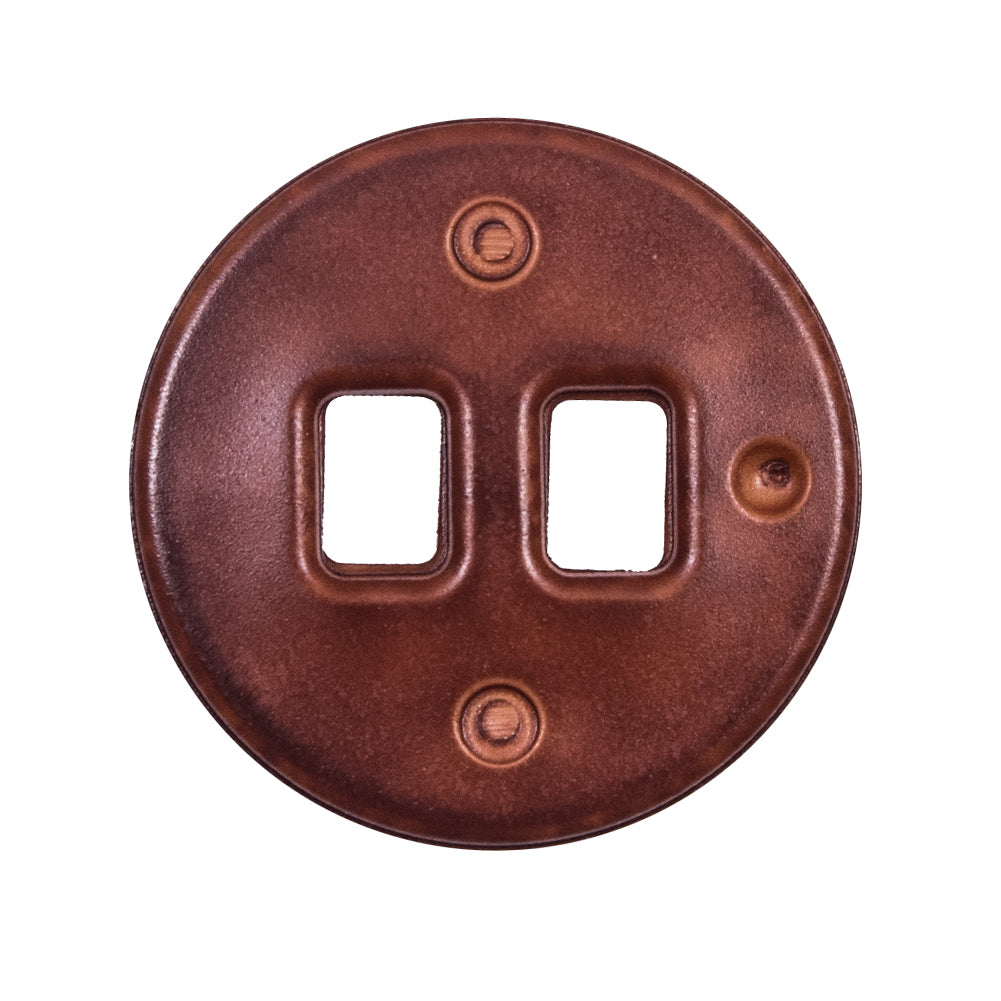 Light Brown Faux Leather Plastic Button - 44L/28mm Detail