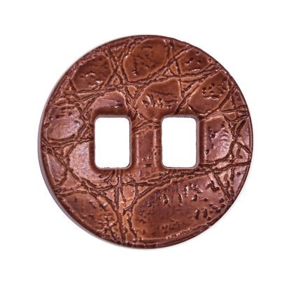 Light Brown Faux Leather Plastic Button - 44L/28mm