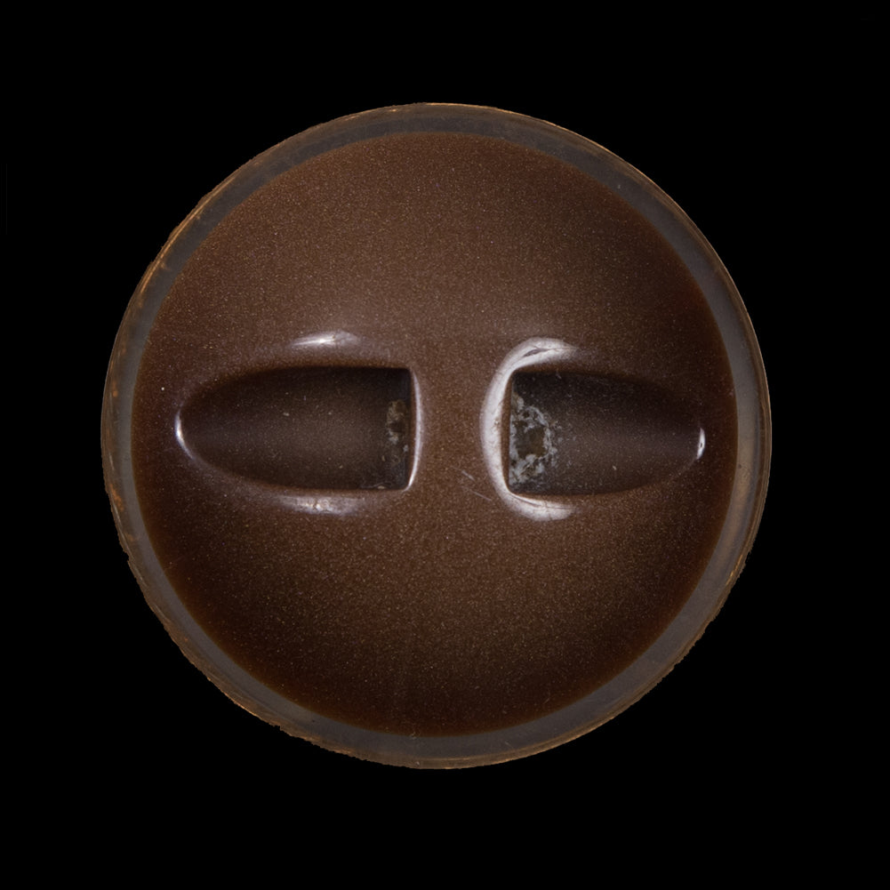 Brown and Gold Self Shank Plastic and Metal Button - 44L/28mm Detail