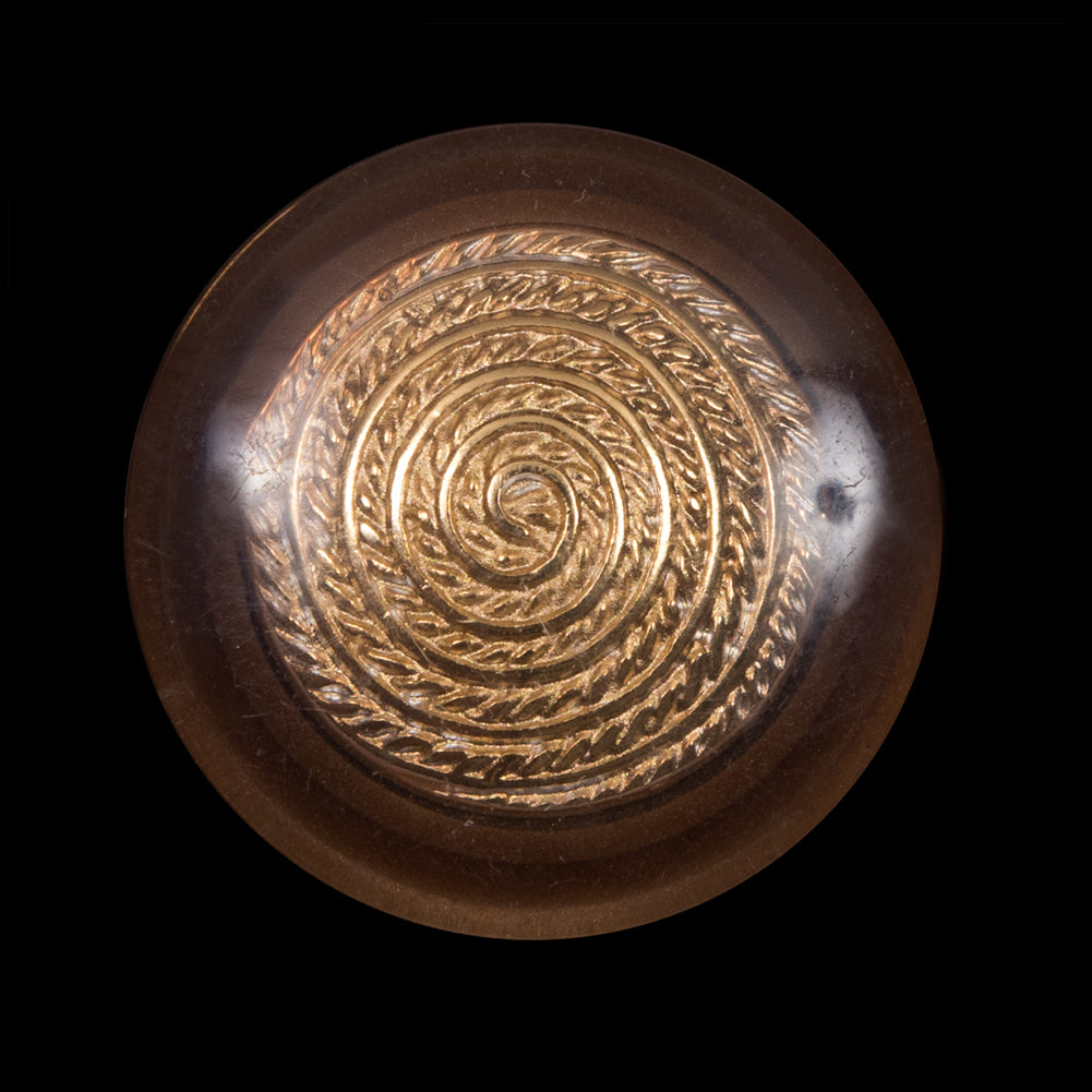 Brown and Gold Self Shank Plastic and Metal Button - 44L/28mm