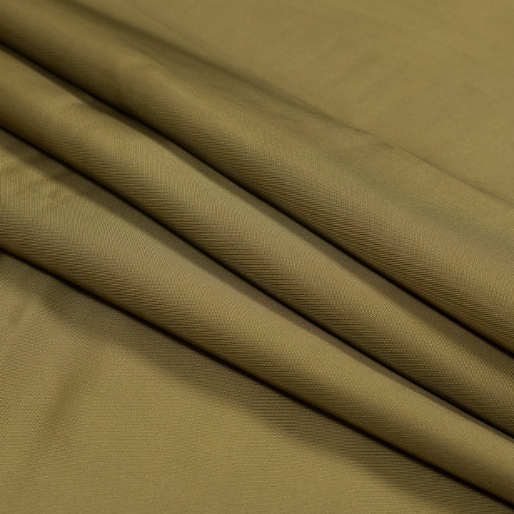 Warm Olive Twill Viscose Lining Folded