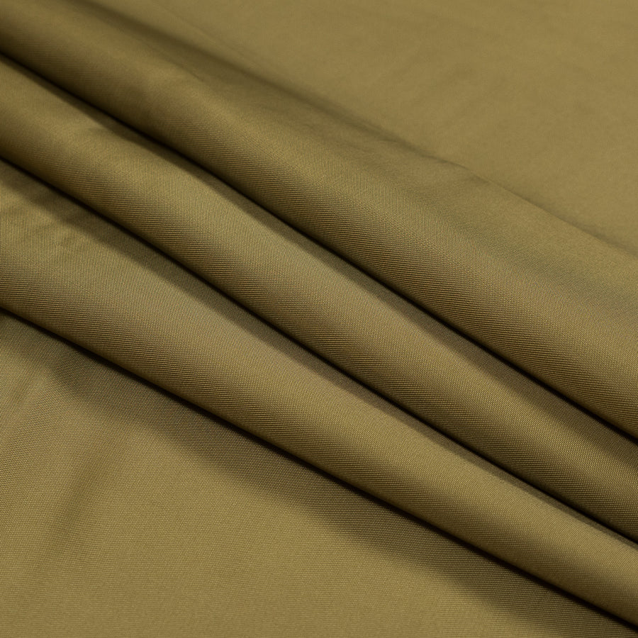 Warm Olive Twill Viscose Lining Folded
