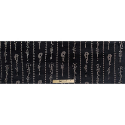 Black and Metallic Gold Foil African-Inspired Stretch Velour Folded