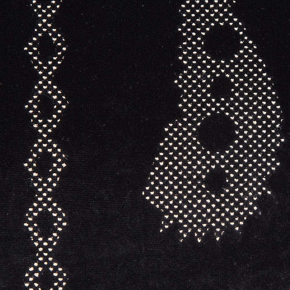 Black and Metallic Gold Foil African-Inspired Stretch Velour Full