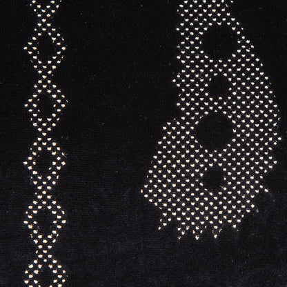 Black and Metallic Gold Foil African-Inspired Stretch Velour Full