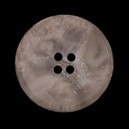 Beige Speckled 4-Hole Narrow Rim Plastic Button - 44L/28mm