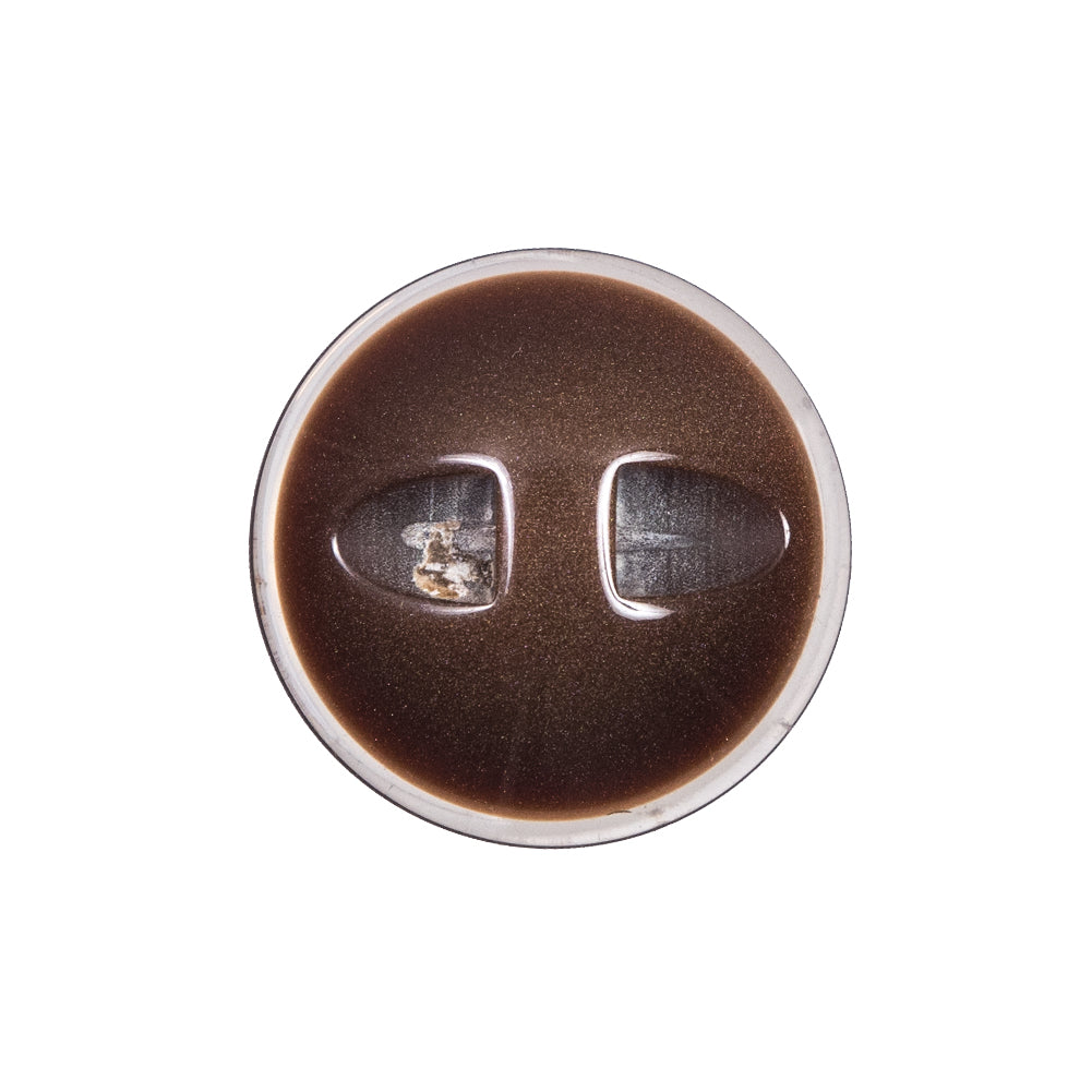 Brown Plastic Self Shank Button - 36L/23mm Detail
