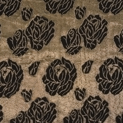 Phillip Lim Black and Metallic Gold Floral Silk Jacquard