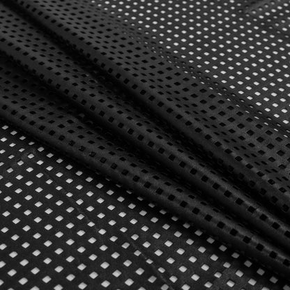 Black Square Perforated Faux Leather Folded