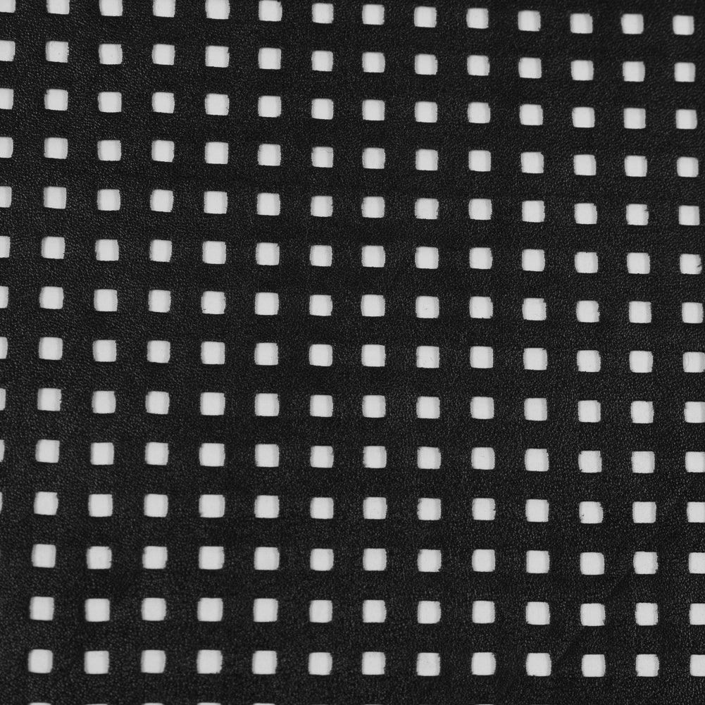 Black Square Perforated Faux Leather Detail