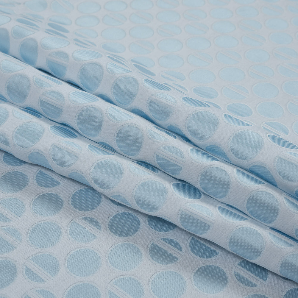 Light Blue and White Polka Dotted Jacquard Folded