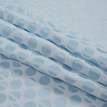 Light Blue and White Polka Dotted Jacquard Folded