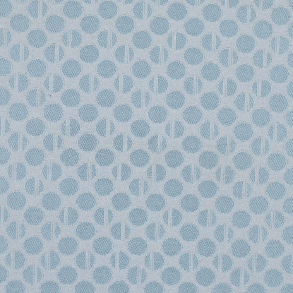 Light Blue and White Polka Dotted Jacquard
