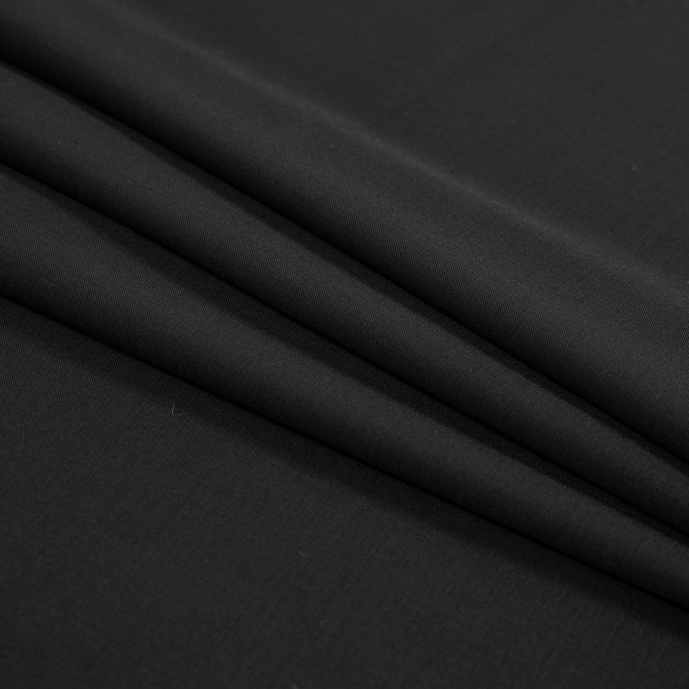 Italian Black Wool Suiting Folded