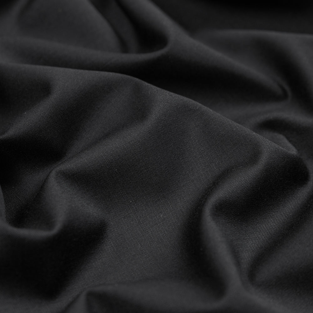 Italian Black Wool Suiting Detail
