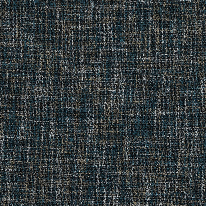 Marine Blue and Beige Polyester Tweed