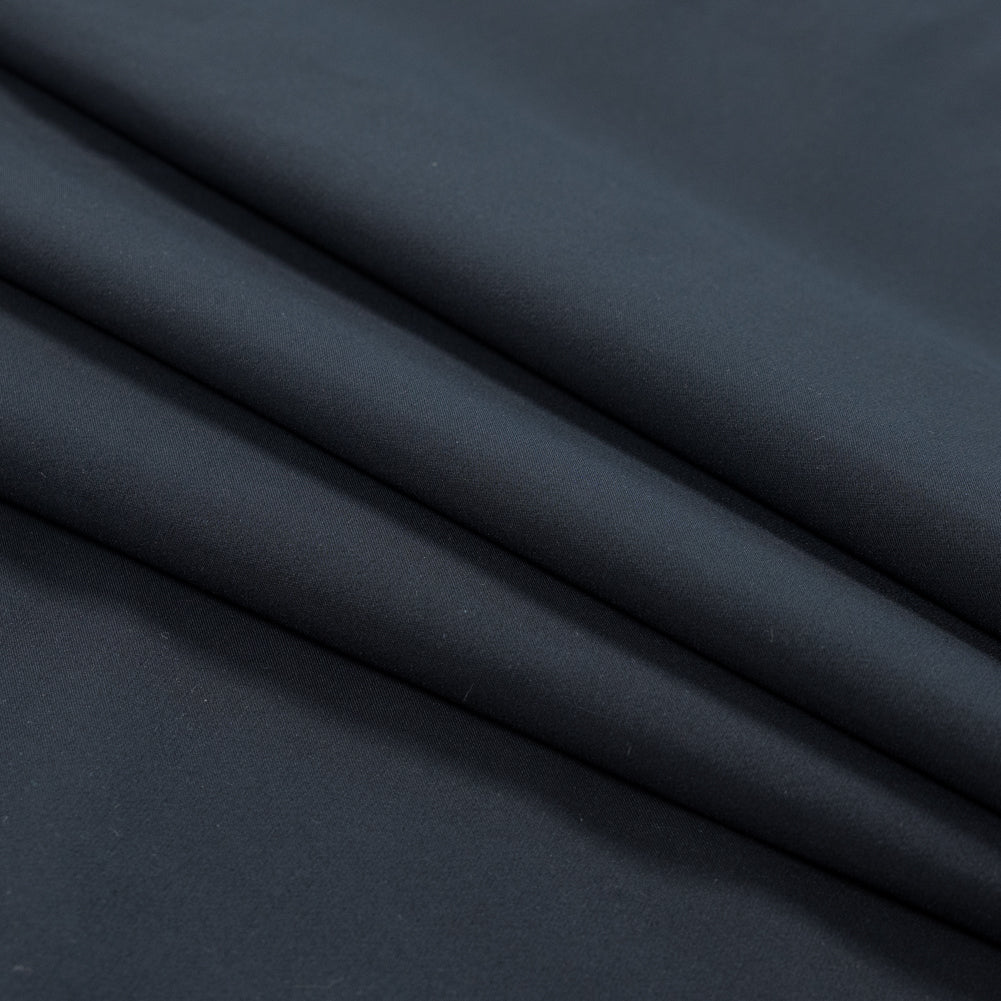 Midnight Navy Stretch Polyester Pique Folded