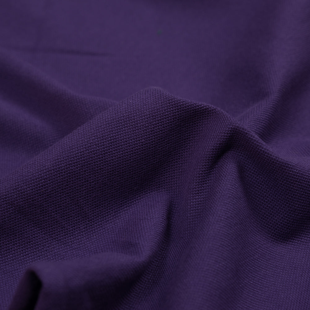 Purple Cotton Knit Pique Detail