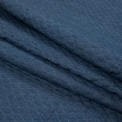 Diamond Quilted Denim Coating with Filler Detail