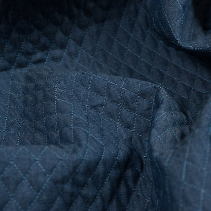 Diamond Quilted Denim Coating with Filler Full