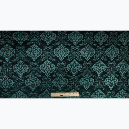 Emerald Green Damask Embossed Velour Folded