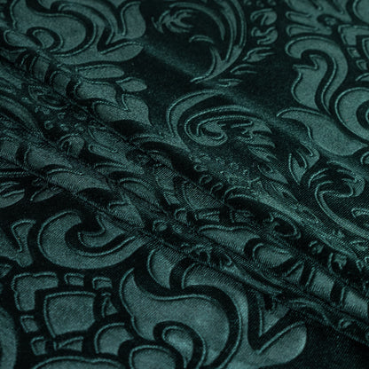Emerald Green Damask Embossed Velour Detail